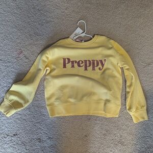 Girls Vineyard Vines Yellow Sweatshirt with Pink Text